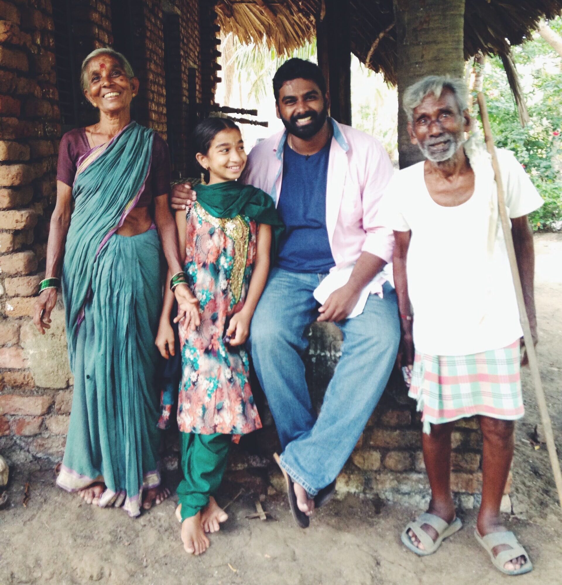 Josh with Pallavi and her grandparents