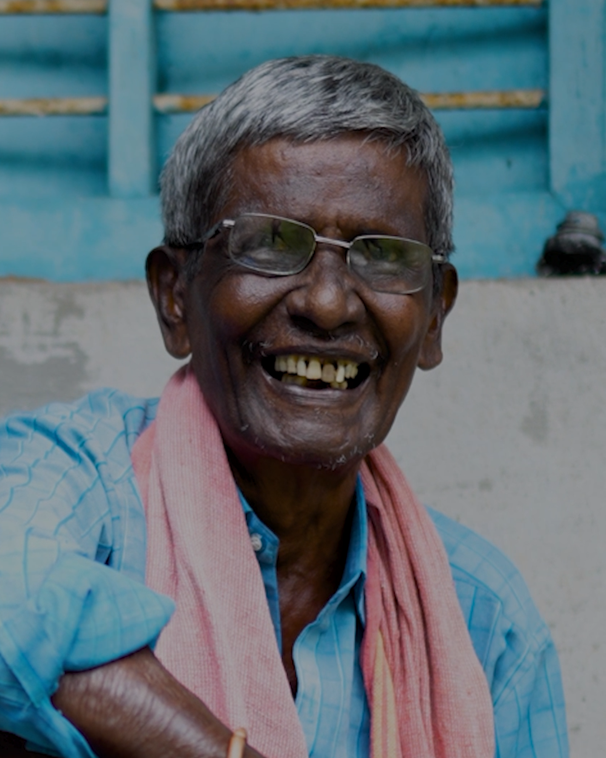 Nageswar Rao smiling at Leprosy Care Centre